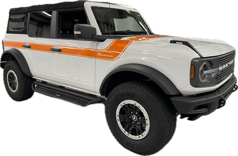 2021-up Ford Bronco Retro Special Decor Style Side/Hood Graphics Kit (Below Body Line Wide Stripe)