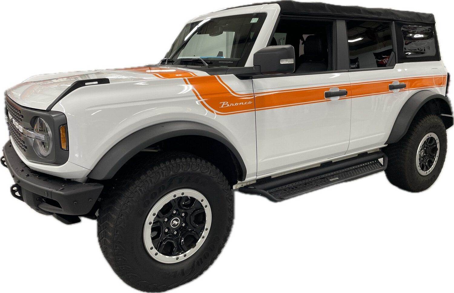 2021-up Ford Bronco Retro Special Decor Style Side/Hood Graphics Kit (Below Body Line Wide Stripe)
