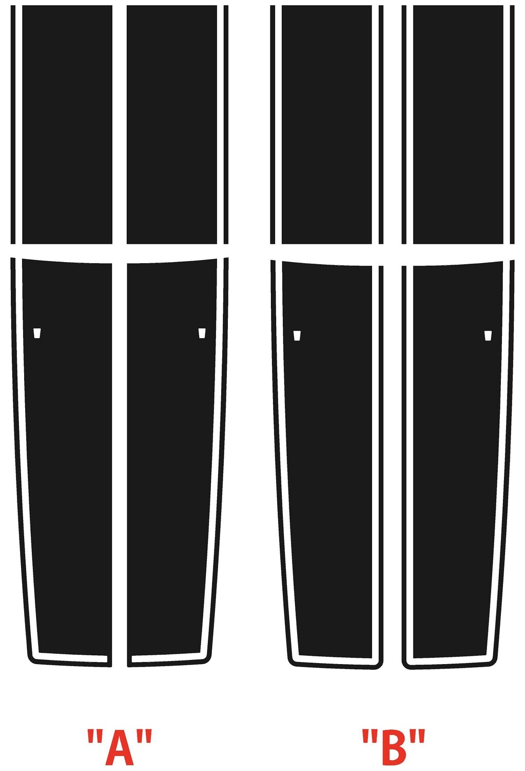 2009 - 2021 Ram (Classic) 1500 Standard Hood and Tailgate Rally Stripes