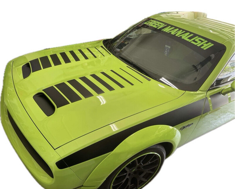 2019 - Up Dodge Challenger SRT Hellcat Dual Scoop Hood Top of Scoop Graphics