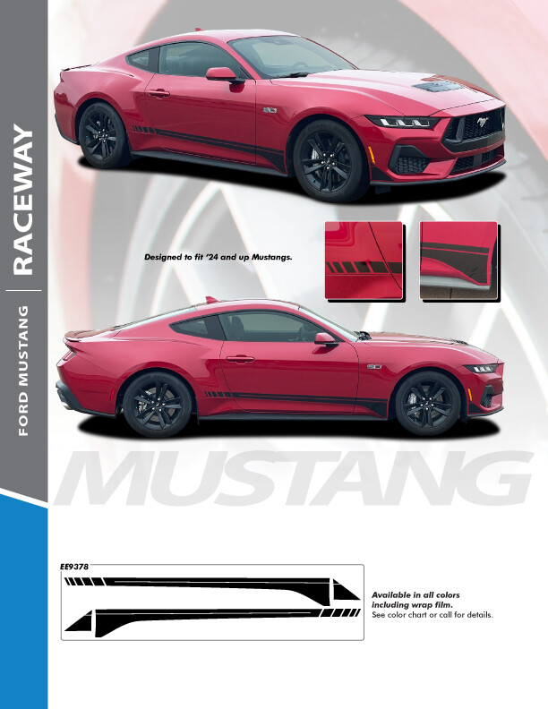 2024 - Up Mustang Base/Ecoboost/GT/Darkhorse Raceway Rocker Stripes