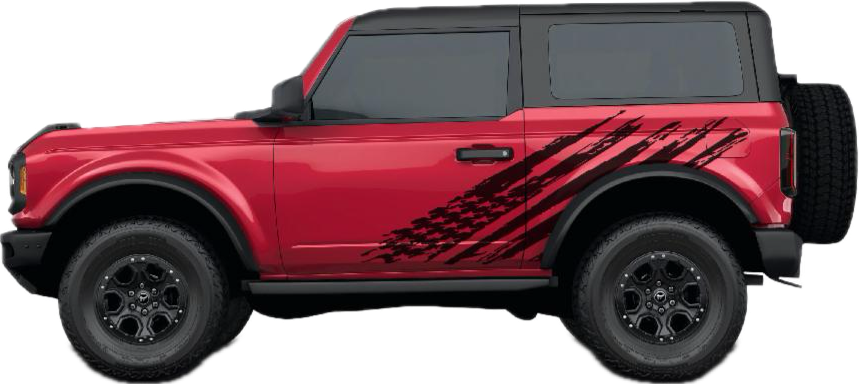 2021-up Ford Bronco Large "Loyal" Style Tattered Flag Graphics Kit