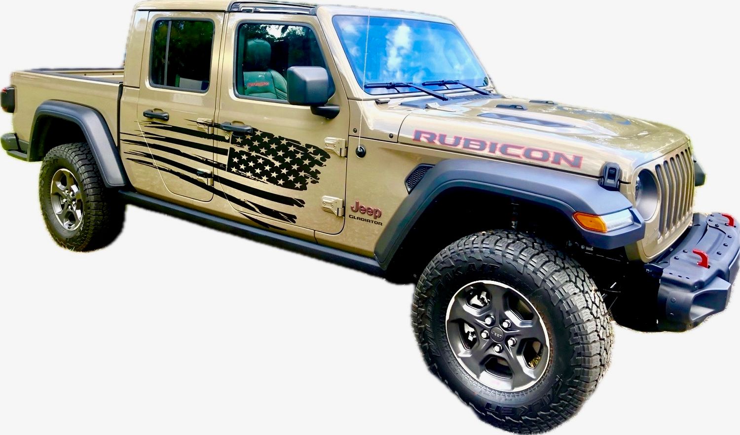 Jeep Gladiator JT Wrangler JK JKU JL JLU Large Tattered Flag Graphics