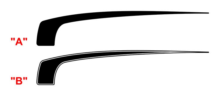 2024 & Up  Dodge Charger EV 2 Door Front Fender Hockey Stripe Decals