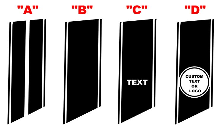2024 & Up  Dodge Charger EV 2 Door Tail Stripe Vinyl Decals