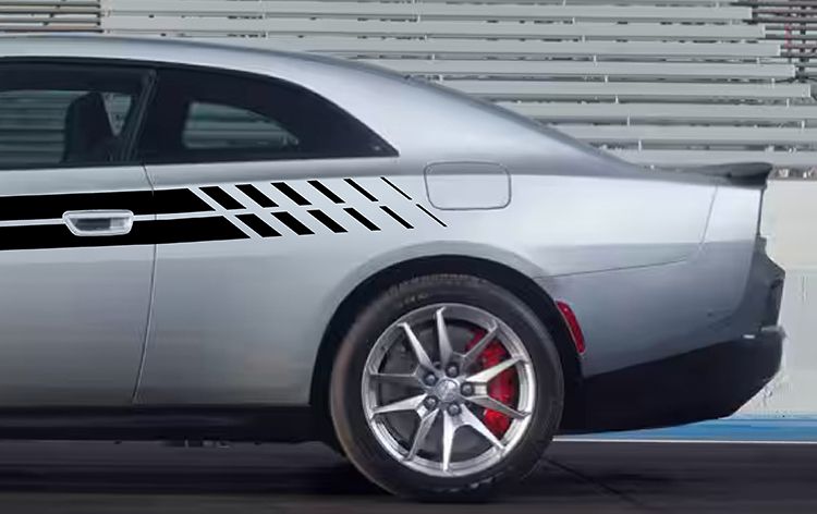 2024 & Up  Dodge Charger EV 2 Door 3/4 Length Split Stripe Stripe Decals