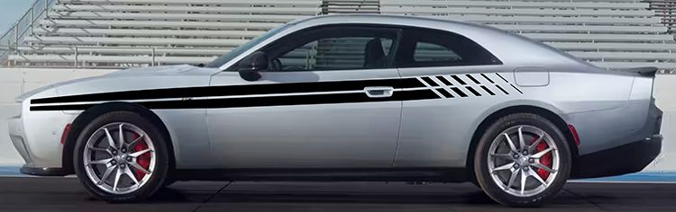 2024 & Up  Dodge Charger EV 2 Door 3/4 Length Split Stripe Stripe Decals