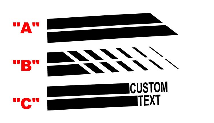 2024 &amp; Up  Dodge Charger 2 Door 3/4 Length Split Stripe Stripe Decals