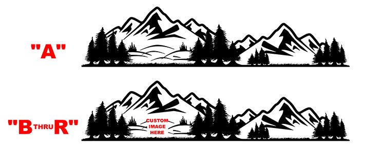 2021-up Ford Bronco Lower Body Large Mountain Graphics Kit