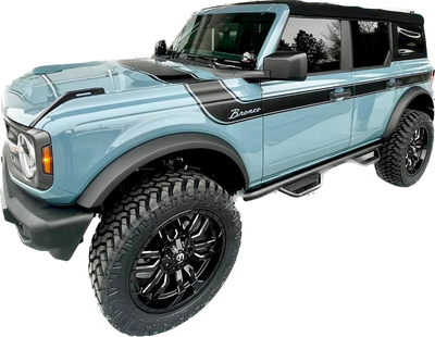 2021-up Ford Bronco Retro Special Decor Style Side/Hood Graphics Kit (Below Body Line Wide Stripe)
