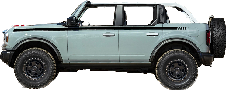 2021-up Ford Bronco Full Length FE Style Upper Side Stripe Kit