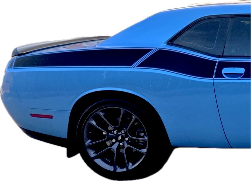 2017 - Up Dodge Challenger Extension Stripes for Factory TA Stripe