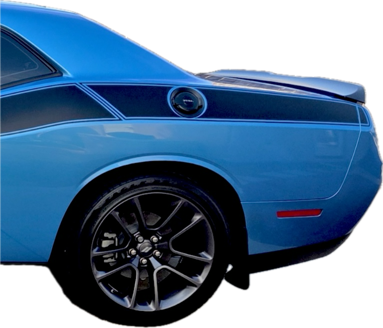 2017 - Up Dodge Challenger Extension Stripes for Factory TA Stripe