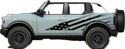 2021-up Ford Bronco Jumbo Tattered Flag Graphics Kit