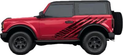 2021-up Ford Bronco Large "Loyal" Style Tattered Flag Graphics Kit