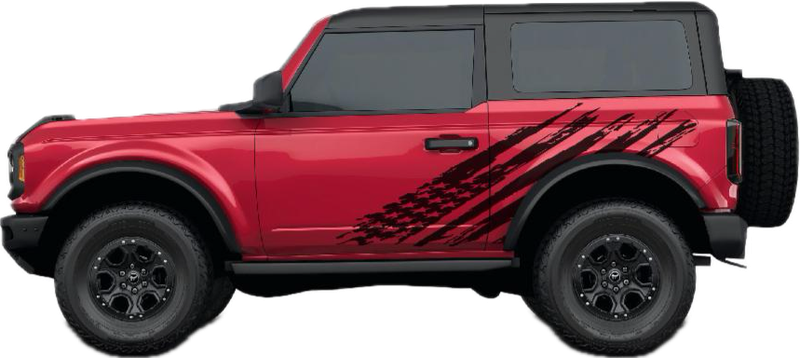 2021-up Ford Bronco Large "Loyal" Style Tattered Flag Graphics Kit