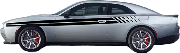 2024 &amp; Up  Dodge Charger 2 Door 3/4 Length Split Stripe Stripe Decals