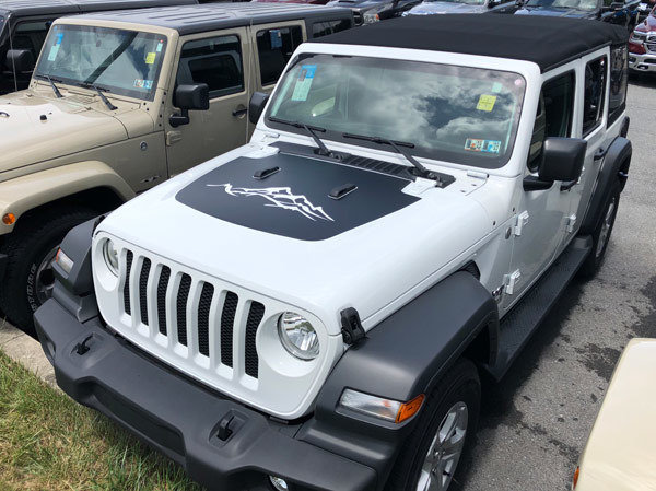 2018 - up Jeep Gladiator JT Wrangler JL JLU Hood Blackout Vinyl Graphics
