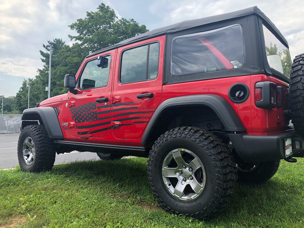 Jeep Gladiator JT Wrangler JK JKU JL JLU Large Tattered Flag Graphics