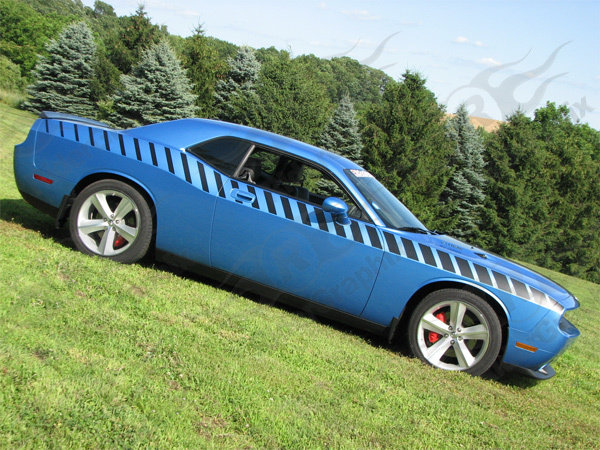 2008 - Up Dodge Challenger AAR Style Full Upper Strobe Stripes