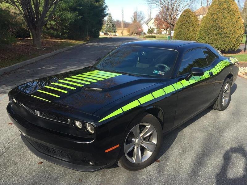 2008 - Up Dodge Challenger AAR Style Full Upper Strobe Stripes