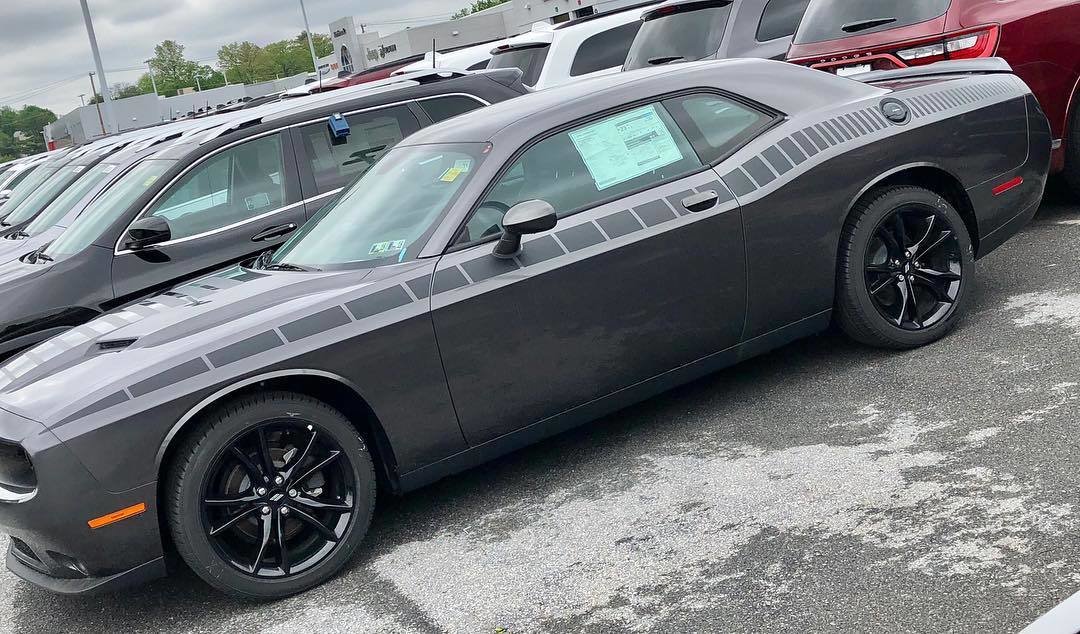 2008 - Up Dodge Challenger AAR Style Full Upper Strobe Stripes