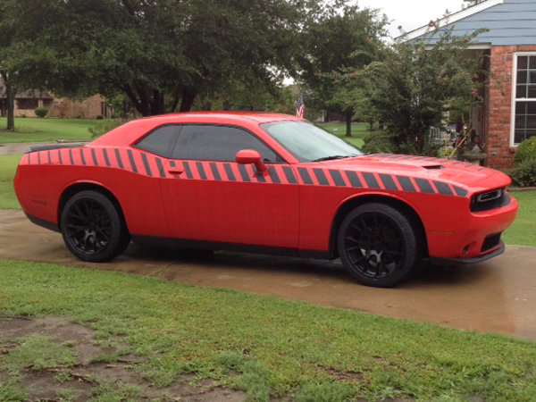 2008 - Up Dodge Challenger AAR Style Full Upper Strobe Stripes