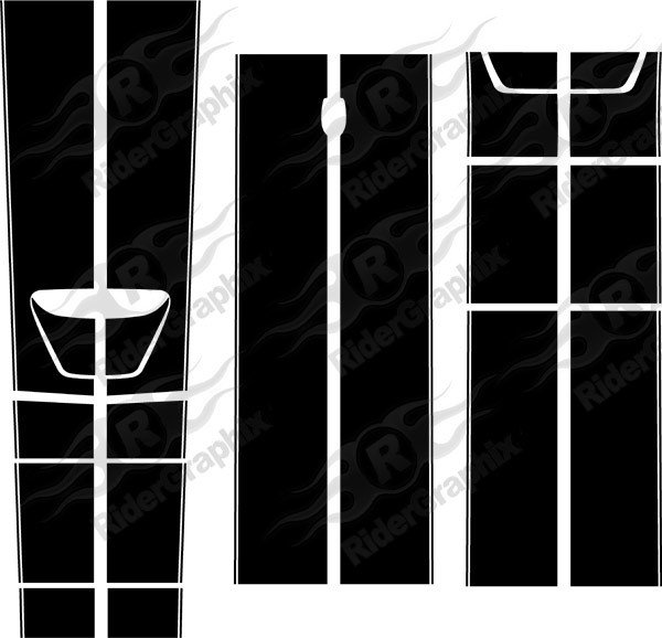 2015 - 2018 Up Dodge Challenger SRT Hellcat Style Rally Stripe Kit​