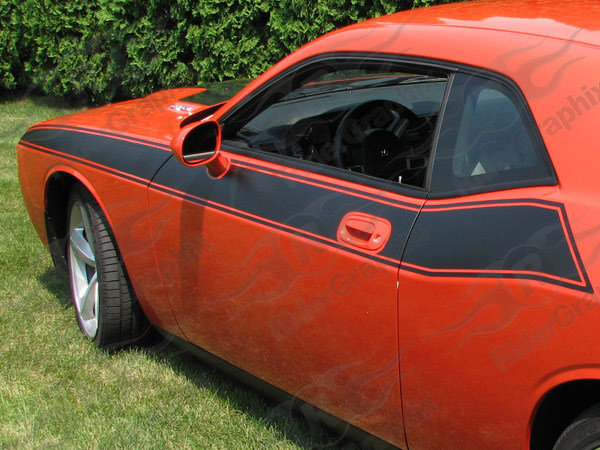 2008 - Up Dodge Challenger T/A Style Side Stripe Graphics Kit