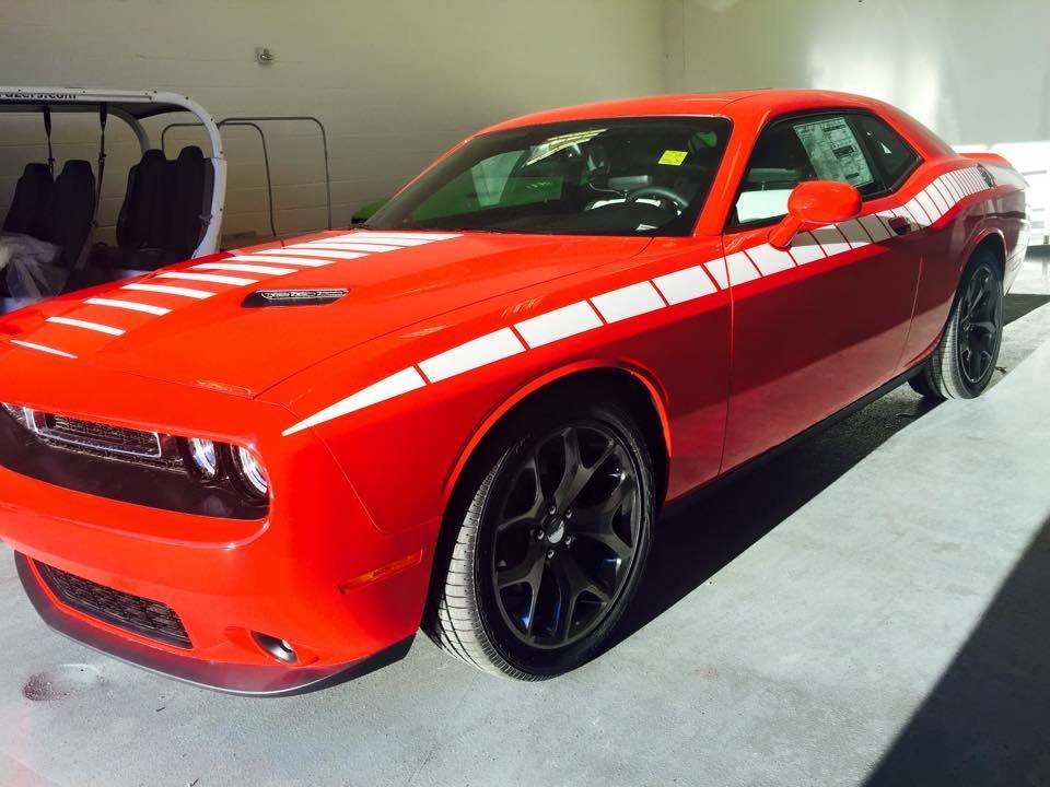 2008 - Up Dodge Challenger AAR Style Full Upper Strobe Stripes