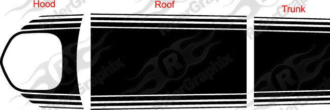 2014 - Up Dodge Challenger Shaker Full Stripe Kit