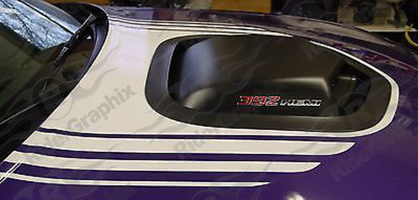 2014 - Up Dodge Challenger Shaker Style Hood Only Stripe Kit