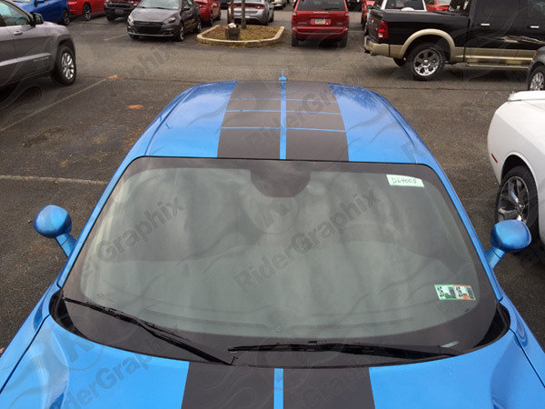 2008 - Up Dodge Challenger Blacktop Factory Style Strobe Rally Stripe Kit