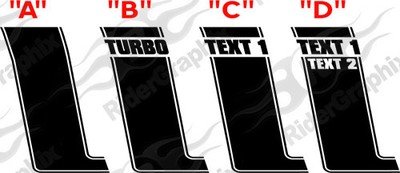2015 - 2023 Mustang Boss Style Hood/Side Stripe Kit