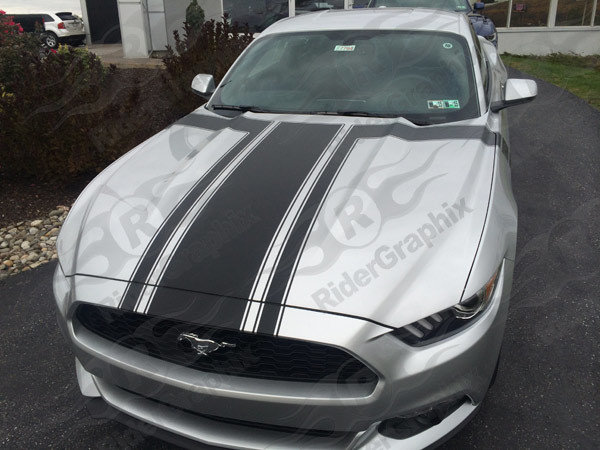 2015 - 2023 Mustang Boss Style Hood/Side Stripe Kit