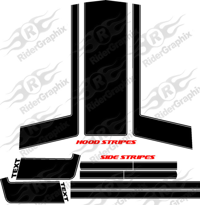 2005 - 2009 Mustang Boss Style Hood/Side Stripe Kit