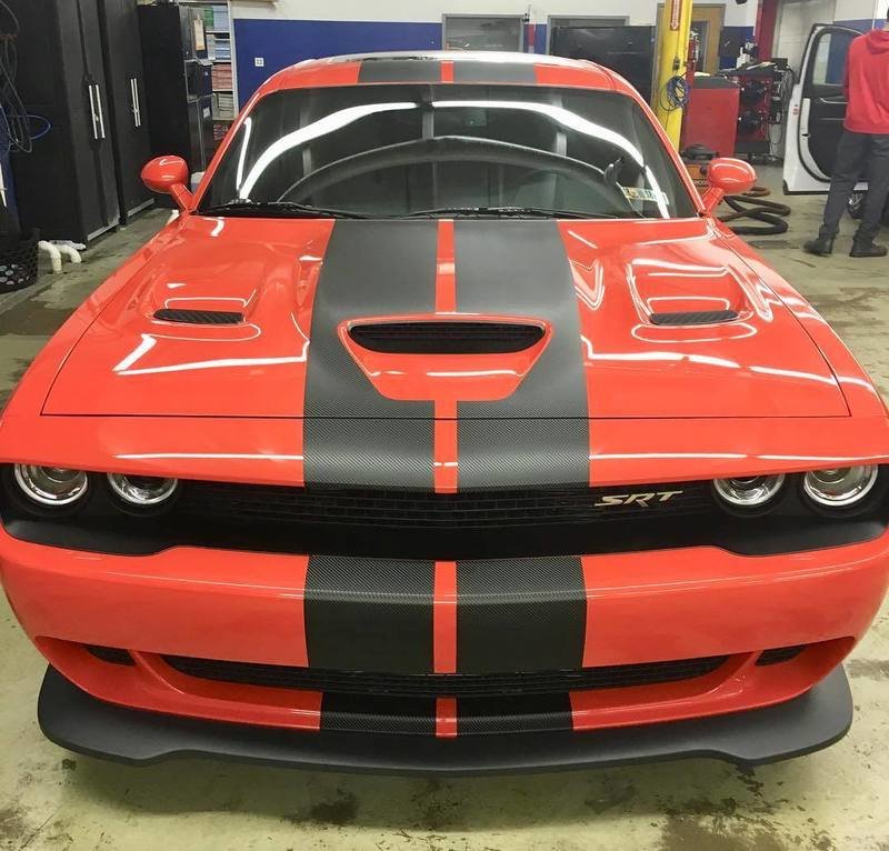 2015 - 2018 Up Dodge Challenger SRT Hellcat Style Rally Stripe Kit​