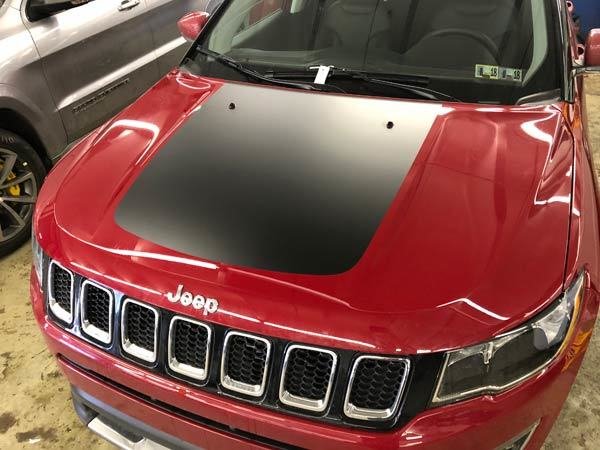 2017 - Up Jeep Compass Trailhawk Style Hood Blackout Graphics