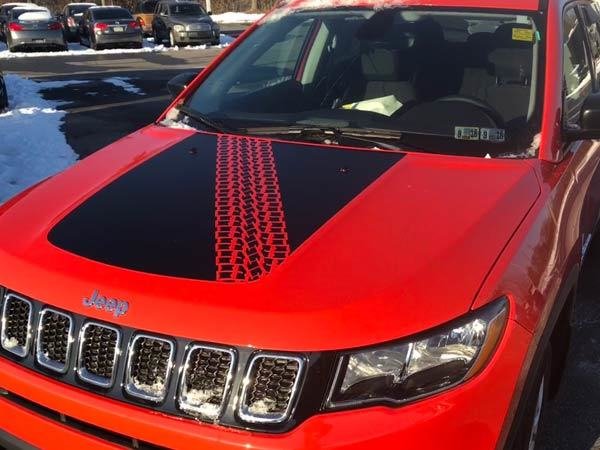 2017 - Up Jeep Compass Trailhawk Style Hood Blackout Graphics