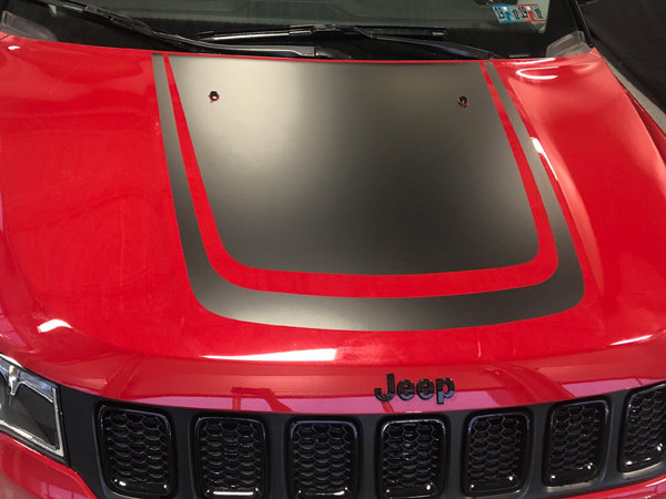 2017 - Up Jeep Compass Trailhawk Style Hood Blackout Graphics