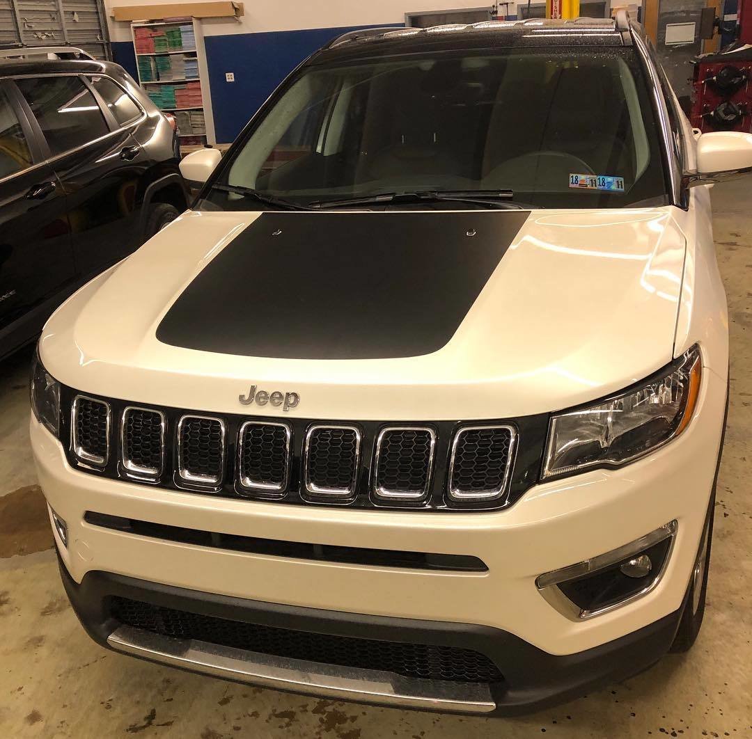 2017 - Up Jeep Compass Trailhawk Style Hood Blackout Graphics