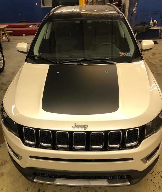 2017 - Up Jeep Compass Trailhawk Style Hood Blackout Graphics