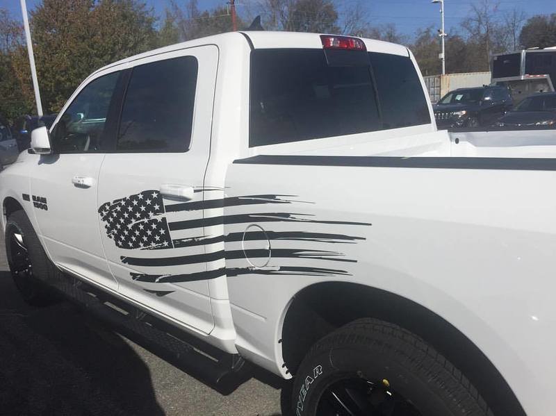 Large Tattered Flag Graphics Universal Fit