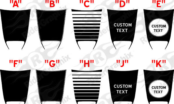 2015 - up Dodge Challenger SRT Hellcat Scat Pack RT GT Hood Blackout Graphics
