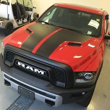 2009 - 2021 (Classic) Ram 1500 Sport Hood Rebel Hood Blackout Graphics