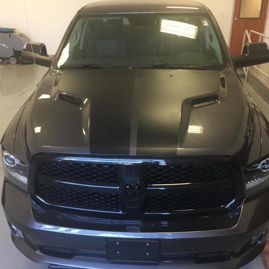 2009 - 2021 (Classic) Ram 1500 Sport Hood Rebel Hood Blackout Graphics