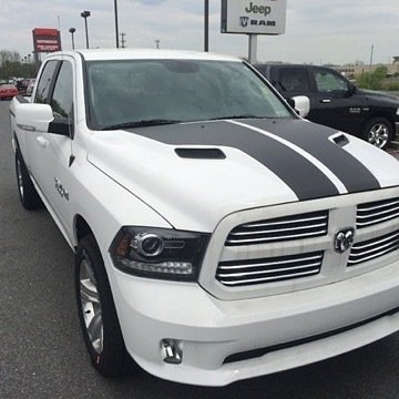 2009 - 2021 (Classic) Ram 1500 Sport Hood Rebel Hood Blackout Graphics