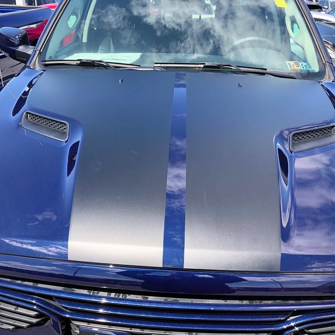 2009 - 2021 (Classic) Ram 1500 Sport Hood Rebel Hood Blackout Graphics