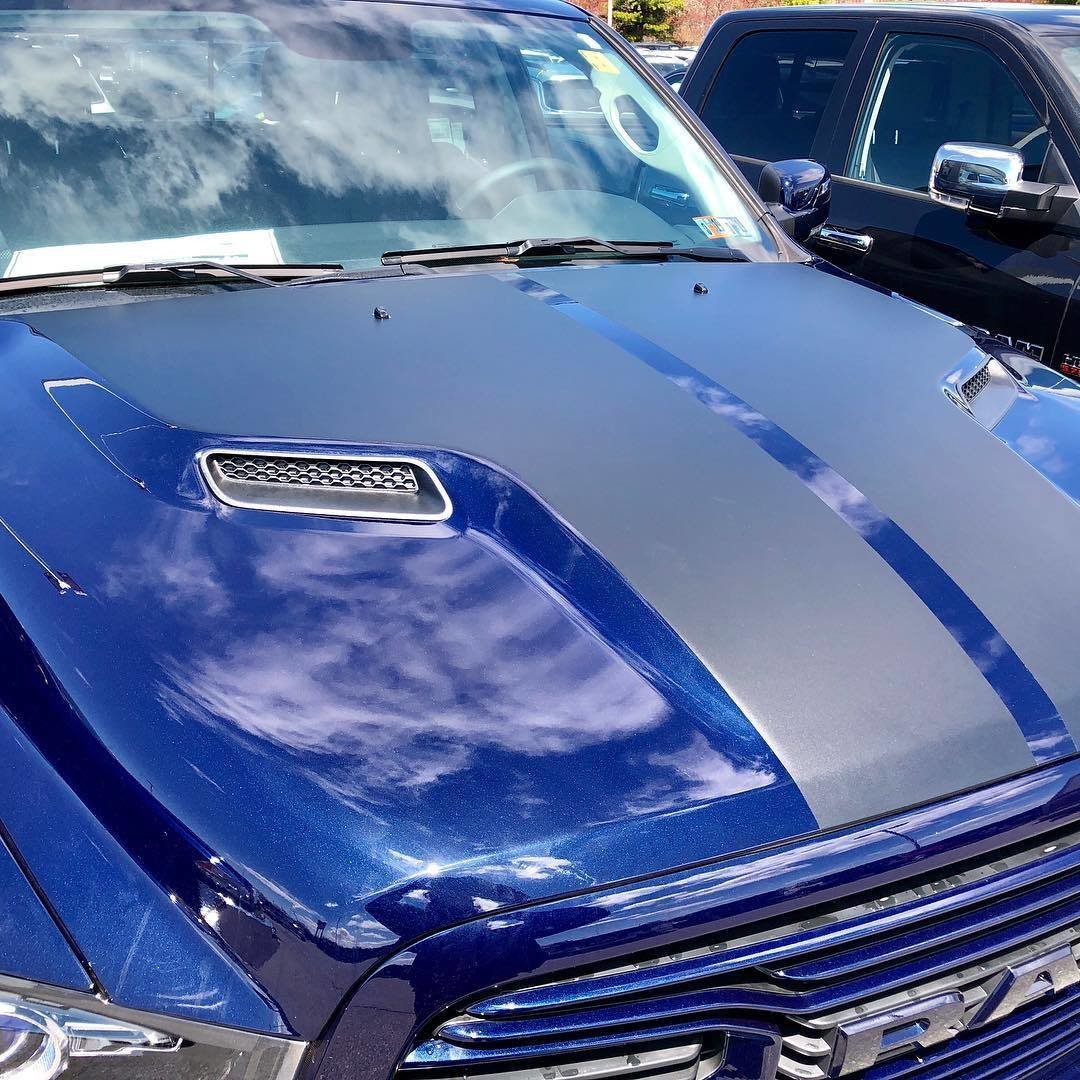 2009 - 2021 (Classic) Ram 1500 Sport Hood Rebel Hood Blackout Graphics