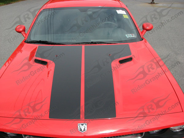 2008 - 2014 Challenger SRT Factory Style Hood Stripes
